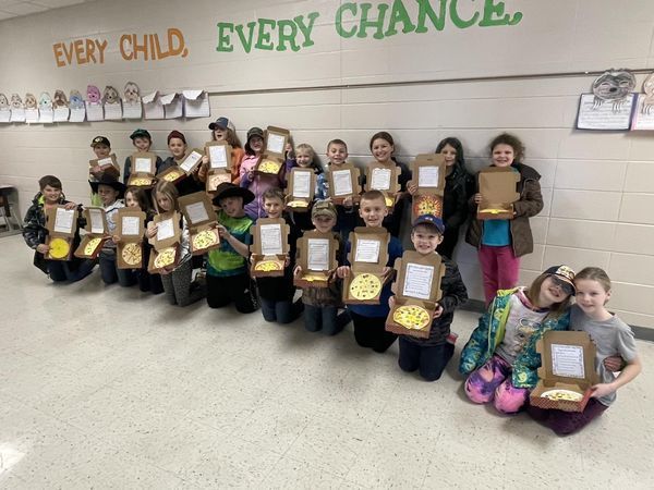 Class standing in the hall